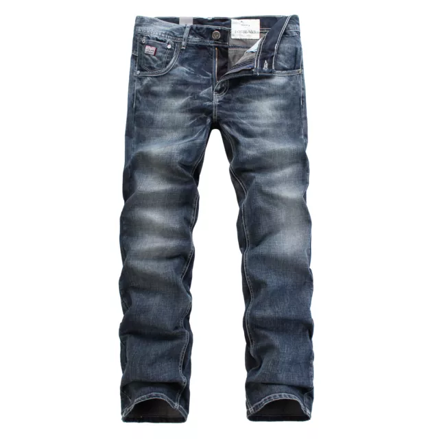 FOX JEANS Men's Norton Regular Fit Straight Blue Denim Mens Jeans SIZE 38