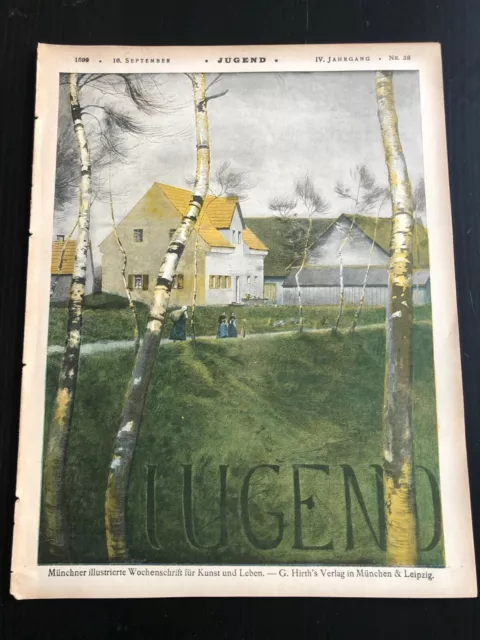 Revue JUGEND Nr 38 (1899) ART NOUVEAU Jugendstil Cover: P. Keller-Reutlingen