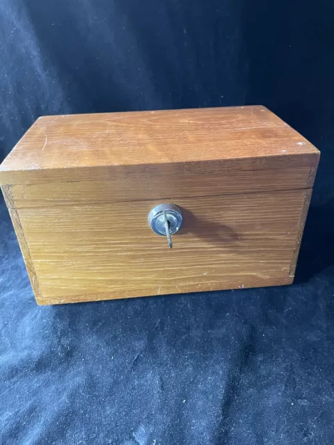 small wooden trinket box With Key