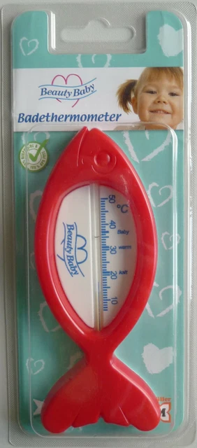 Badethermometer Beauty Baby Fisch rot Kunststoff Skalierung Rapsöl Bad Wasser