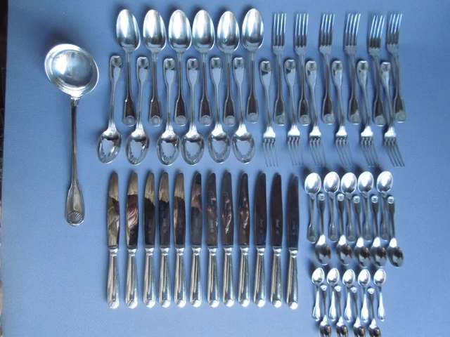 Christofle Coquille Modele Vendome Metal Argente + Argental 56 Pieces