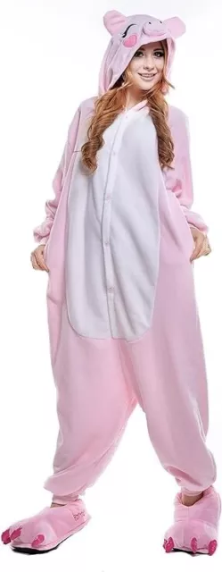 SIAMESE Halloween Unisex Adult Cosplay Pajamas Onepiece Pyjamas Pig Costume Sz S