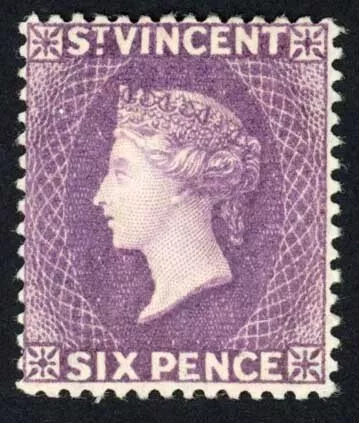 St Vincent SG52 6d Violet Wmk Crown CA M/Mint Cat 180 Pounds