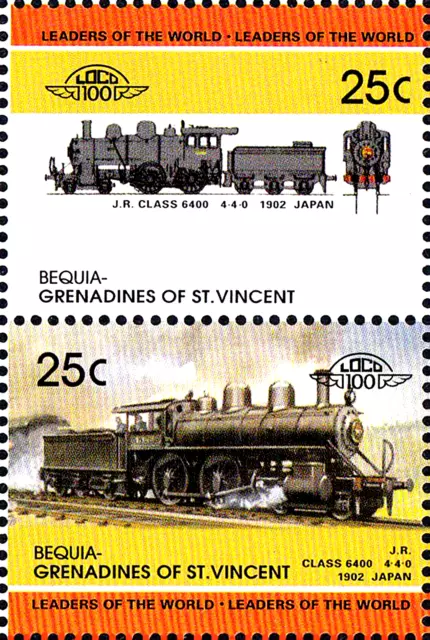 MNH Eisenbahn Lokomotive Dampflok J R Klasse 6400 4 4 0 Japan Jahrgang 1902 /407