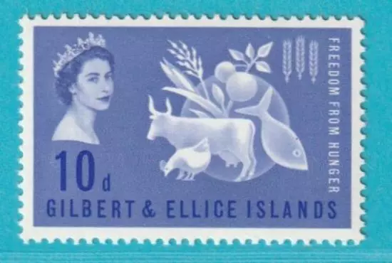 Gilbert und Ellice Inseln 1963 ** postfrisch MiNr. 74 Kampf gegen Hunger Tiere