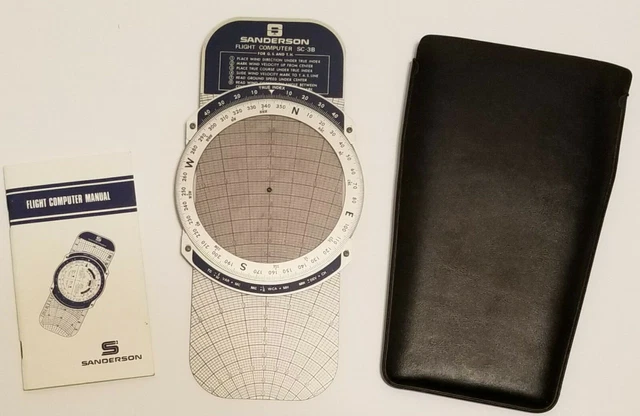 Vintage Sanderson Flight Computer Sc-3B Owner's Manual & Carrying Case