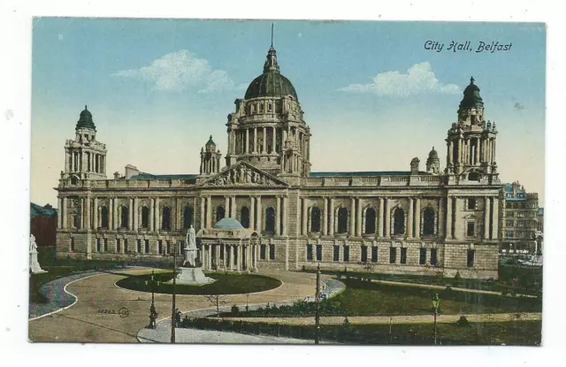 Northern Ireland Antrim Belfast City Hall Valentine Dublin Postcard 1900's