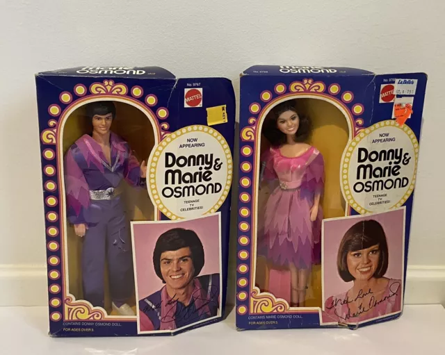 Vintage 1976 Mattel Donny & Marie Osmond Dolls #9767 / #9768 NIB!