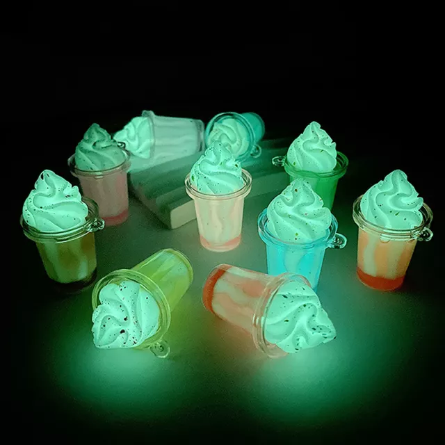 2Pcs Dollhouse Colorful Simulation luminous Ice Cream Cup DIY Model TFE