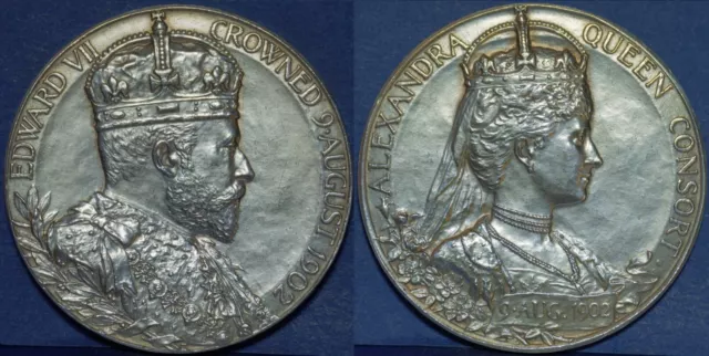 Royal Mint Silver Edward Vii & Alexandra Coronation Medal 1902, Unc See Photos