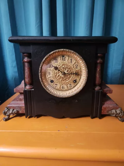 Antique Waterbury Chiming Mantle Clock Works