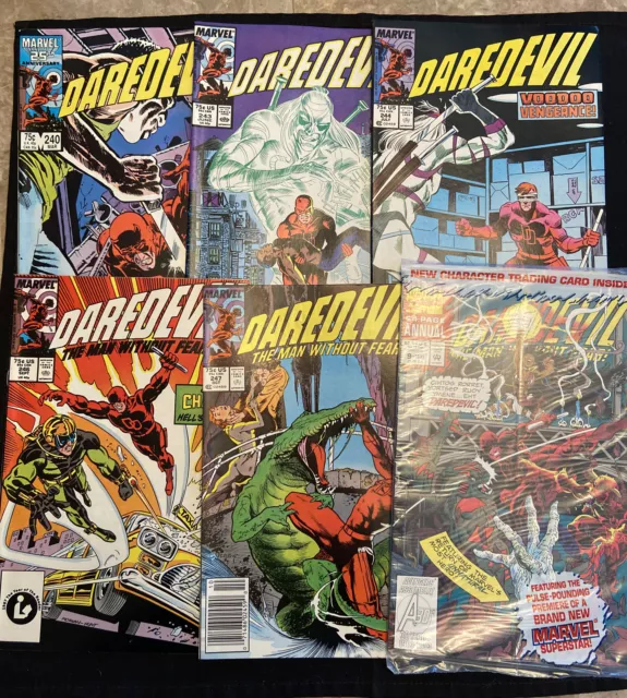 Marvel: Daredevil Comic Lot(6) 1987-1993 #'s 240, 243, 244, 246, 247, annual 9