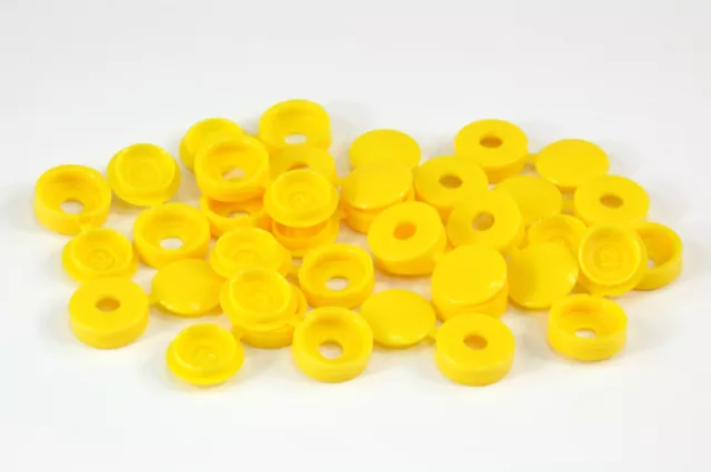 SMALL PLASTIC HINGED SCREW COVER CAPS WHITE YELLOW BLACK BLUE BROWN 6g/8g Gauge