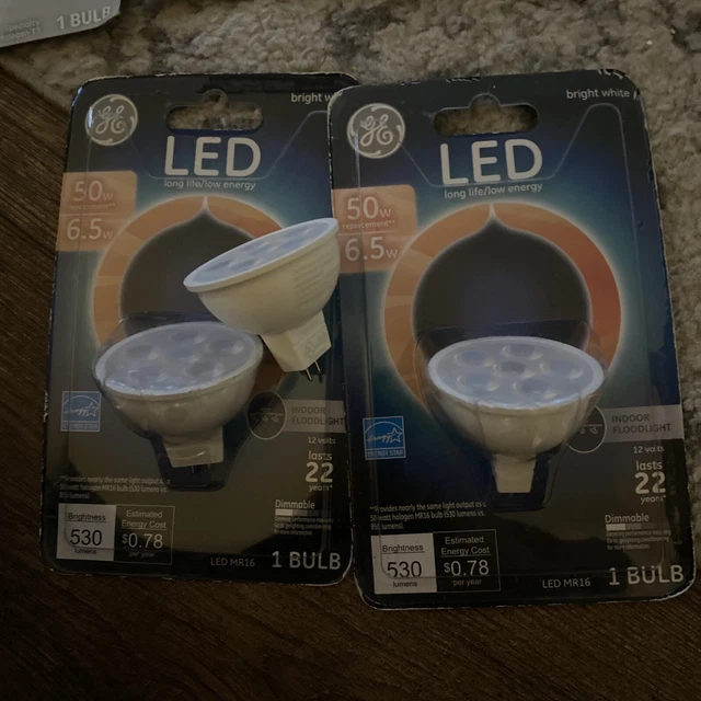 GE 40w Bright White Indoor Floodlight Dimmable PAR16 Bulb - 3 Total - All New