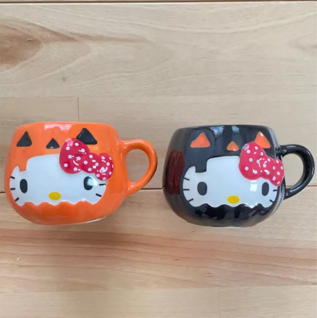 set di tazze in ceramica hello kitty a forma di zucca halloween sanrio