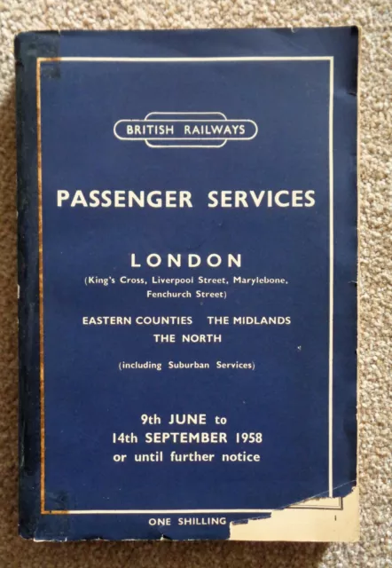 Eastern Region Passenger Timetable  June 1958