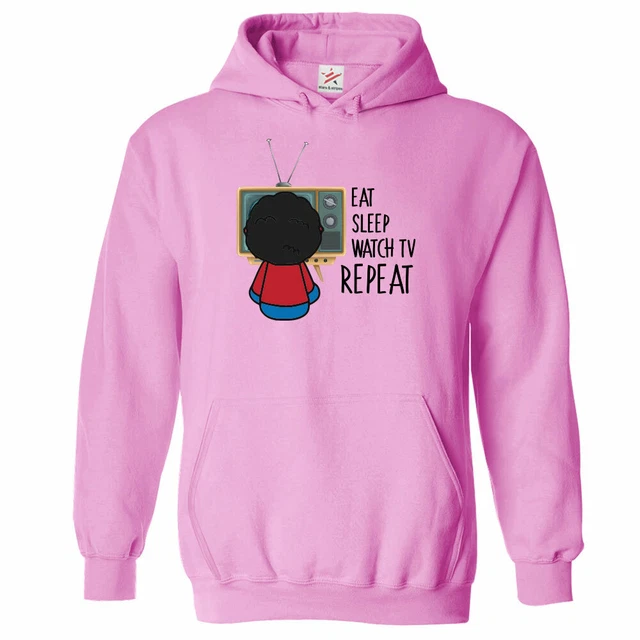 EAT SLEEP WATCH TV REPEAT Hoodie,  Unisex Adults