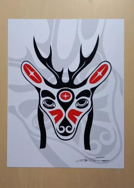 Deer by Lon French Haida Artist 11"x14" Signed Print