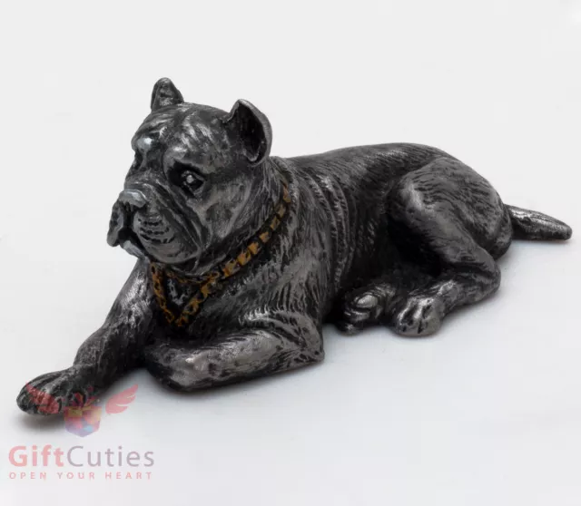 Tin Pewter Figurine of Italian Mastiff Cane Corso Dog IronWork