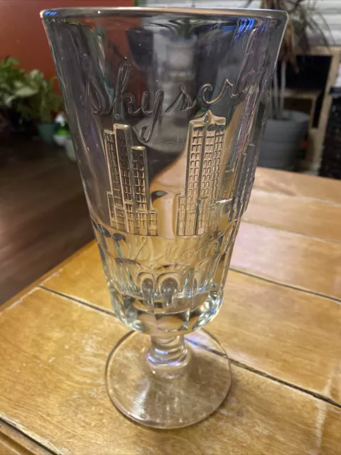 Vintage Ohio Stone’s 1940’s / 1950’s Skyscraper Giant Tall Beer Stein / Glass