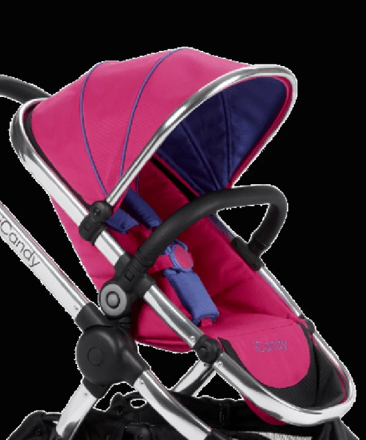Nuevo cochecito iCandy Peach 2016 asiento de buggy y barra de parachoques chicle rosa