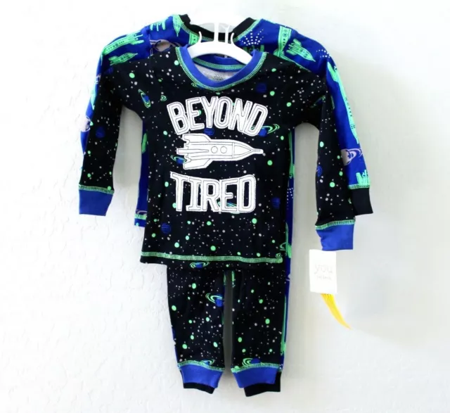 Carter's Just One You 4 Pc Spaceship Beyond Tired Long Sleeve Pajama Set Size 2T