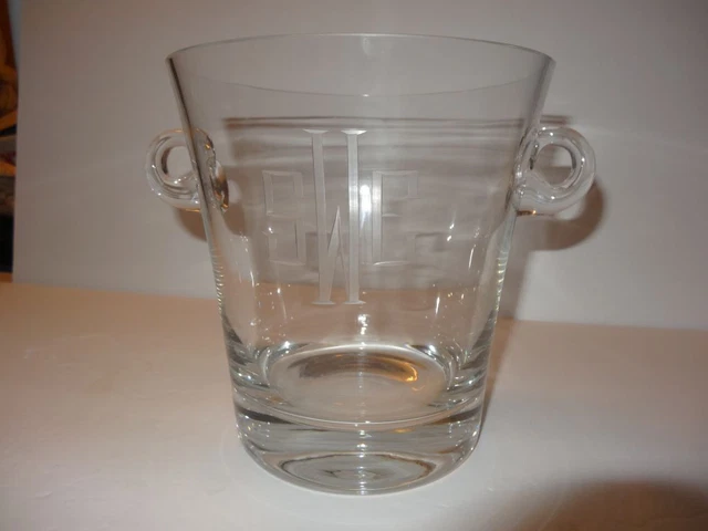 Glass Champagne Wine Ice Bucket Monogrammed S W E Glass Champagne Wine Ice Bucket Monogrammed S W E