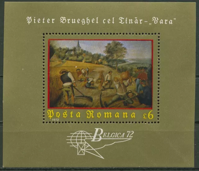 Rumänien 1972 BELGICA Kunst Gemälde P.Bruegel Block 96 postfrisch (C92096)
