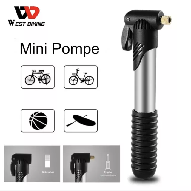 Mini pompe à air manuelle portable pour vélo, gonfleur de balle, WEST BIKING