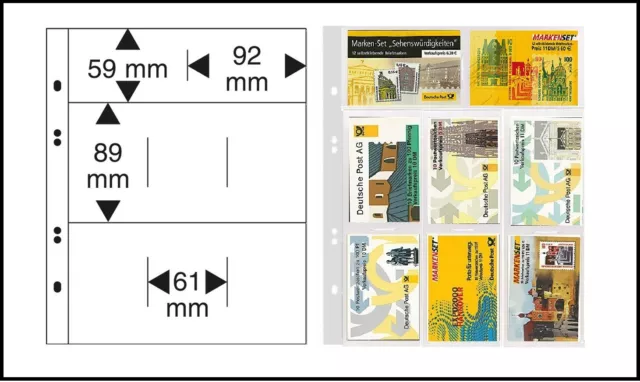 1 Lindner 1363 Multi Collect Stock Sheets Crystal Clear 8x Mix Stamp Booklet