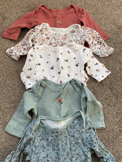 X5 Baby girls 0-3 Months Tu Long Sleeve Vests Bundle