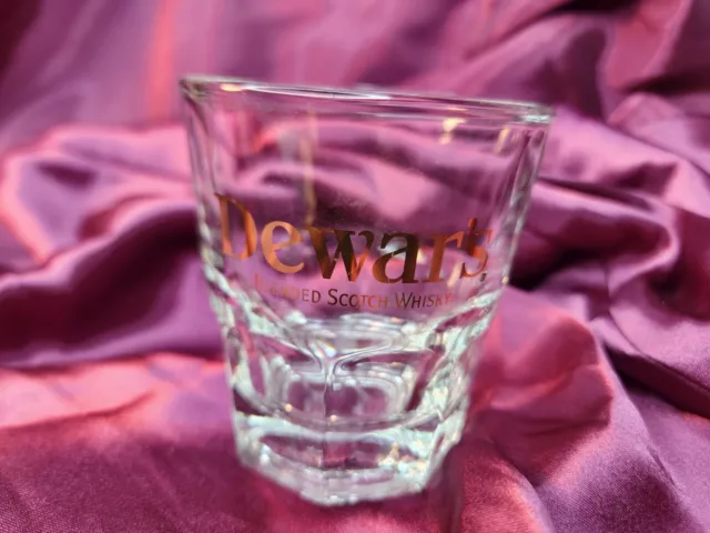 Vintage Promo Dewar's Blended Scotch Whisky Heavy Bottom Glass Gold 5 oz