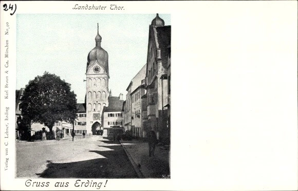 Ak Erding in Oberbayern, Landshuter Tor - 2853362