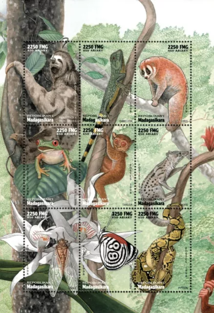 Madagascar 1999 - Jungle Fauna - Sheet of 9 - Scott 1411 - MNH