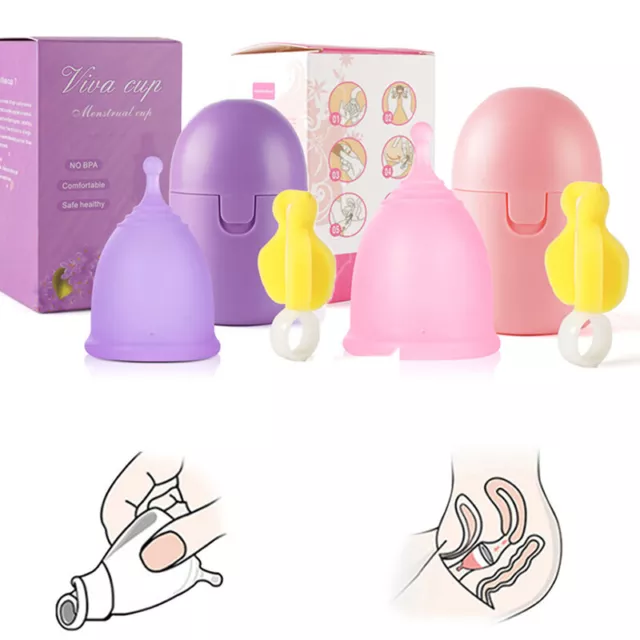 Silicone Menstrual Cup Set Portable Menstrual Cup Sterelizer Disinfection Box G1