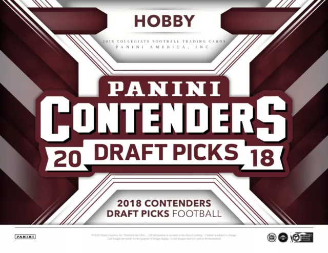 2018 Panini Contenders Draft Picks Football Base Season Ticket