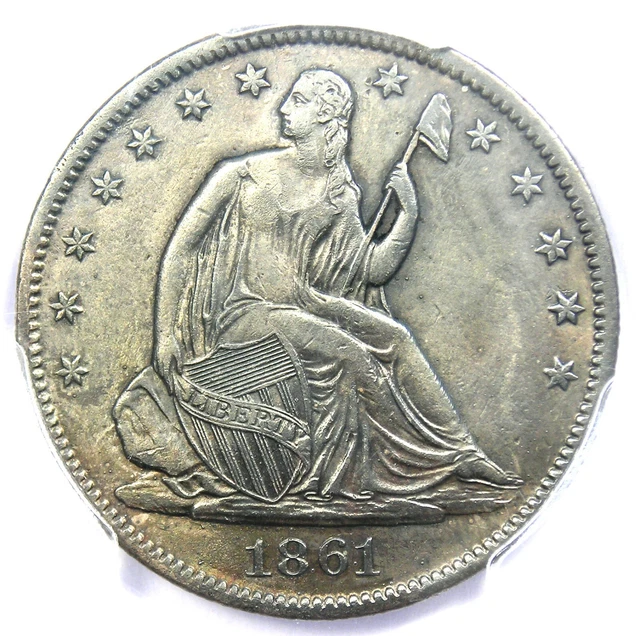 1861-O CSA Obverse Seated Liberty Half Dollar 50C FS-401 - PCGS XF Details (EF)!