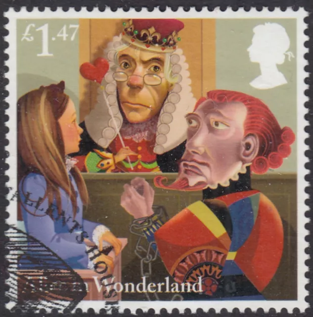 Alice in Wonderland - In Court illustrated on 2015 fine used GB stamp