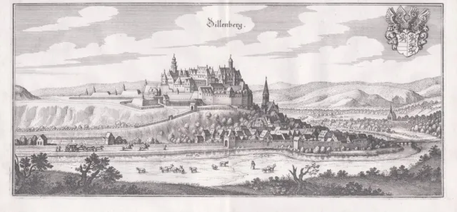 Dillenburg Vue Générale Hesse Engraving Gravure sur Cuivre Merian