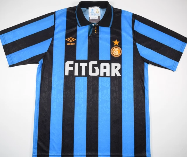 19911992 INTER MILAN Adidas Home Football Shirt (Size M) £149.99