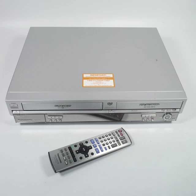 DVD VHS RECORDER Combo Player Panasonic DMRE75V with Remote for Parts