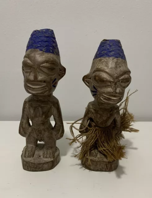 Rare Antique Yoruba Ibeji Twin Sculptures/Statues/African Art/Nigeria