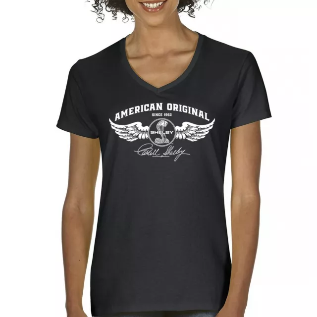 American Original Shelby Since 1962 Women's V-Neck T-shirt Mustang Cobra Tee