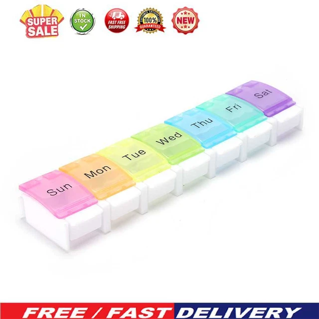 Colorido organizador de caja de píldoras medicamentos 7 días estuche de almacenamiento de tabletas dispensador de medicamentos
