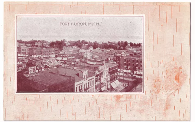 Michigan Port Huron General View From Above Quay Street Northeast Circa 1907