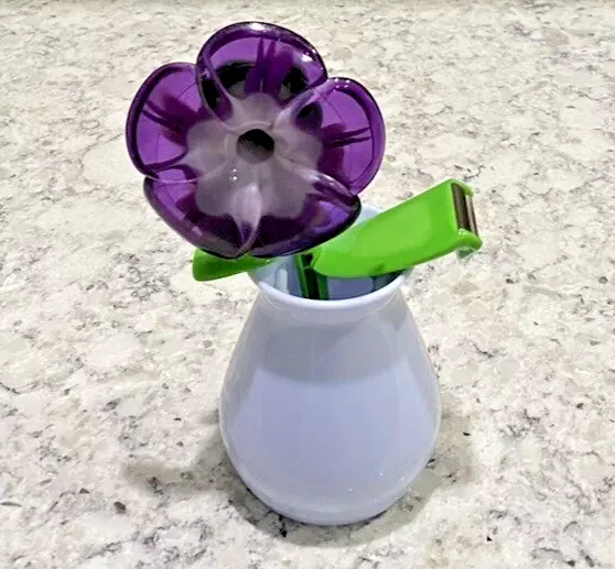 Scotch Magic Tape Dispenser Flower Pot Purple 2013 Discontinued Cute Office Gift