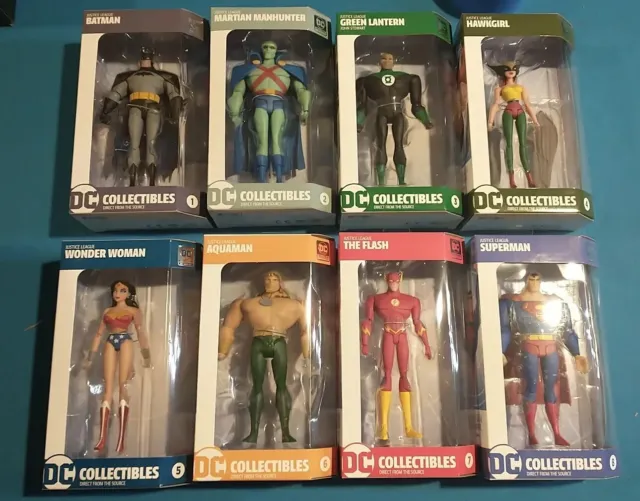 DC Collectibles JUSTICE LEAGUE ANIMATED COMPLETE SET OF 8 Sealed Batman Superman