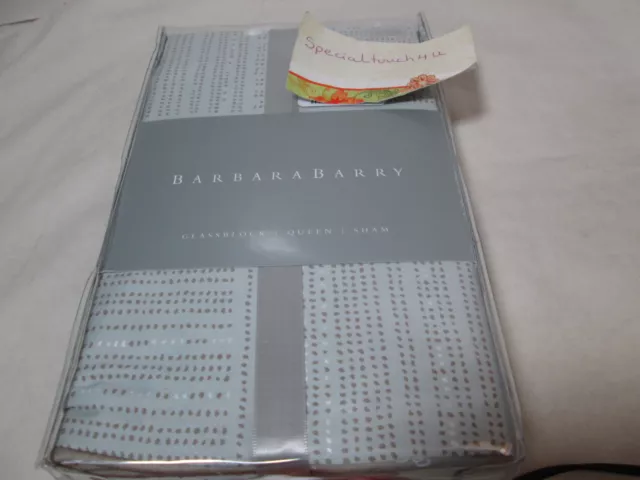 Barbara Barry GLASSBLOCK   Queen Sham 20"x30"  ~ Mercury Grey   NEW