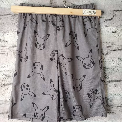 Boys Small 6/7 Lightweight Pokémon Pajama Shorts Grey