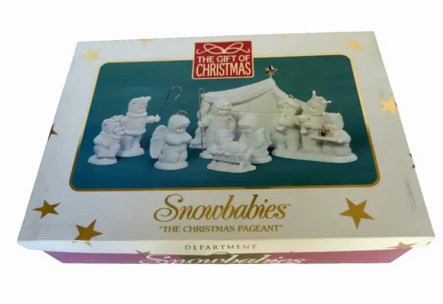 Department 56 Snowbabies "The Christmas Pageant" 8-Piece Nativity Set Never Used